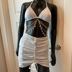 3 pc Silver Bikini with A Lot of Charms!